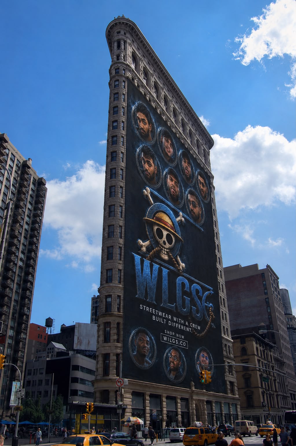 WLGS campagnebeeld: het collectief op een billboard in de stad